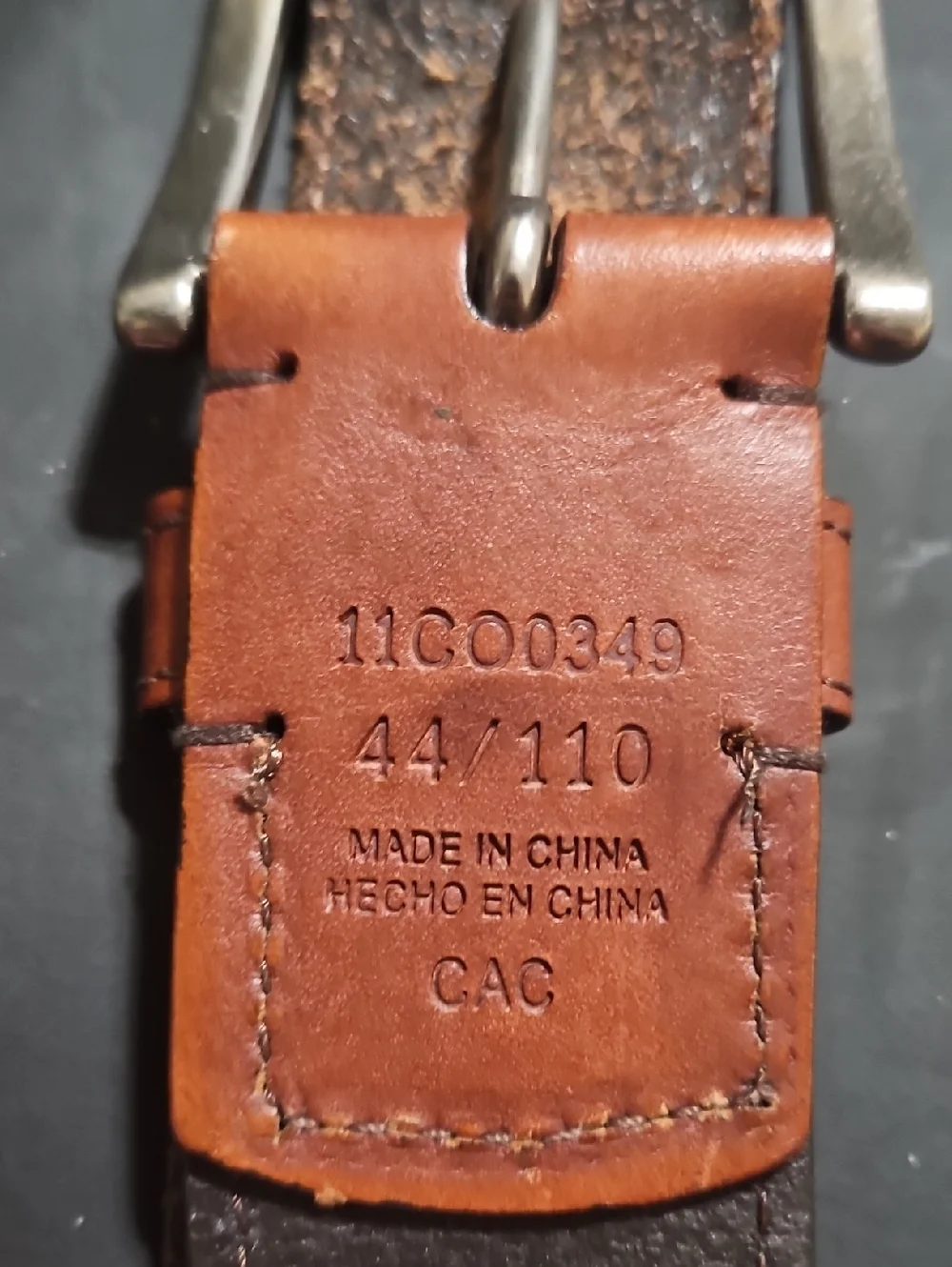Brown Leather and Canvas Men's Belt Bag Strap Size 44